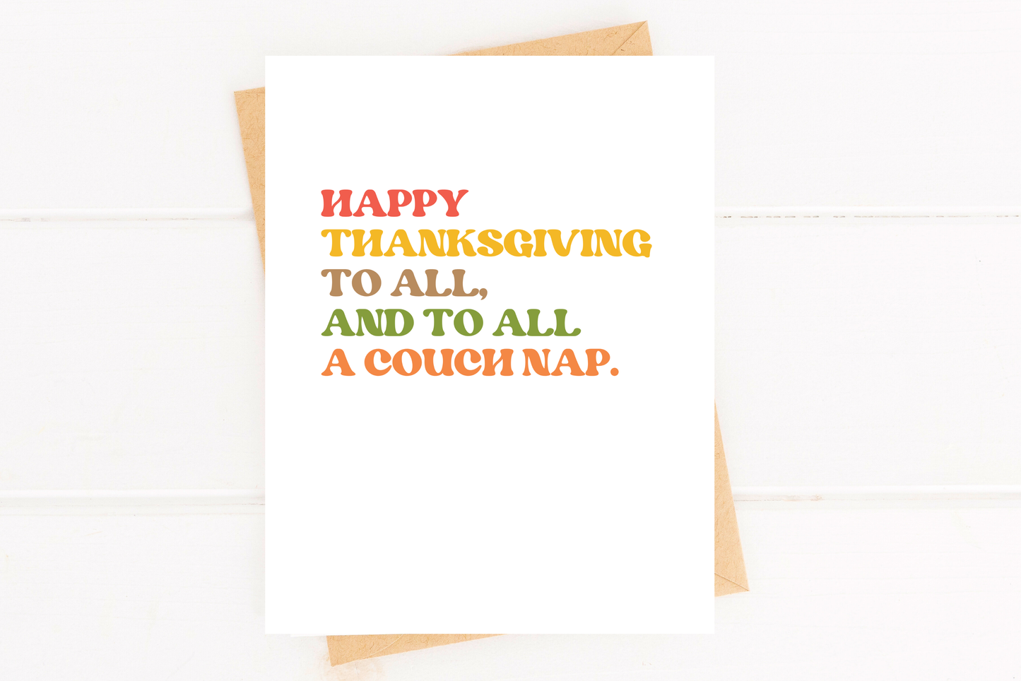 Couch Nap Funny Thanksgiving Card Cute Turkey Day Card