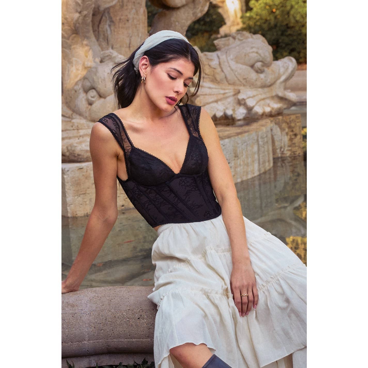 Black Lace Corset Top