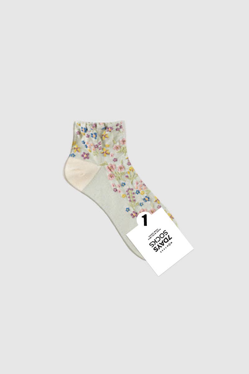 Floral Ankle Socks - 2 Colors
