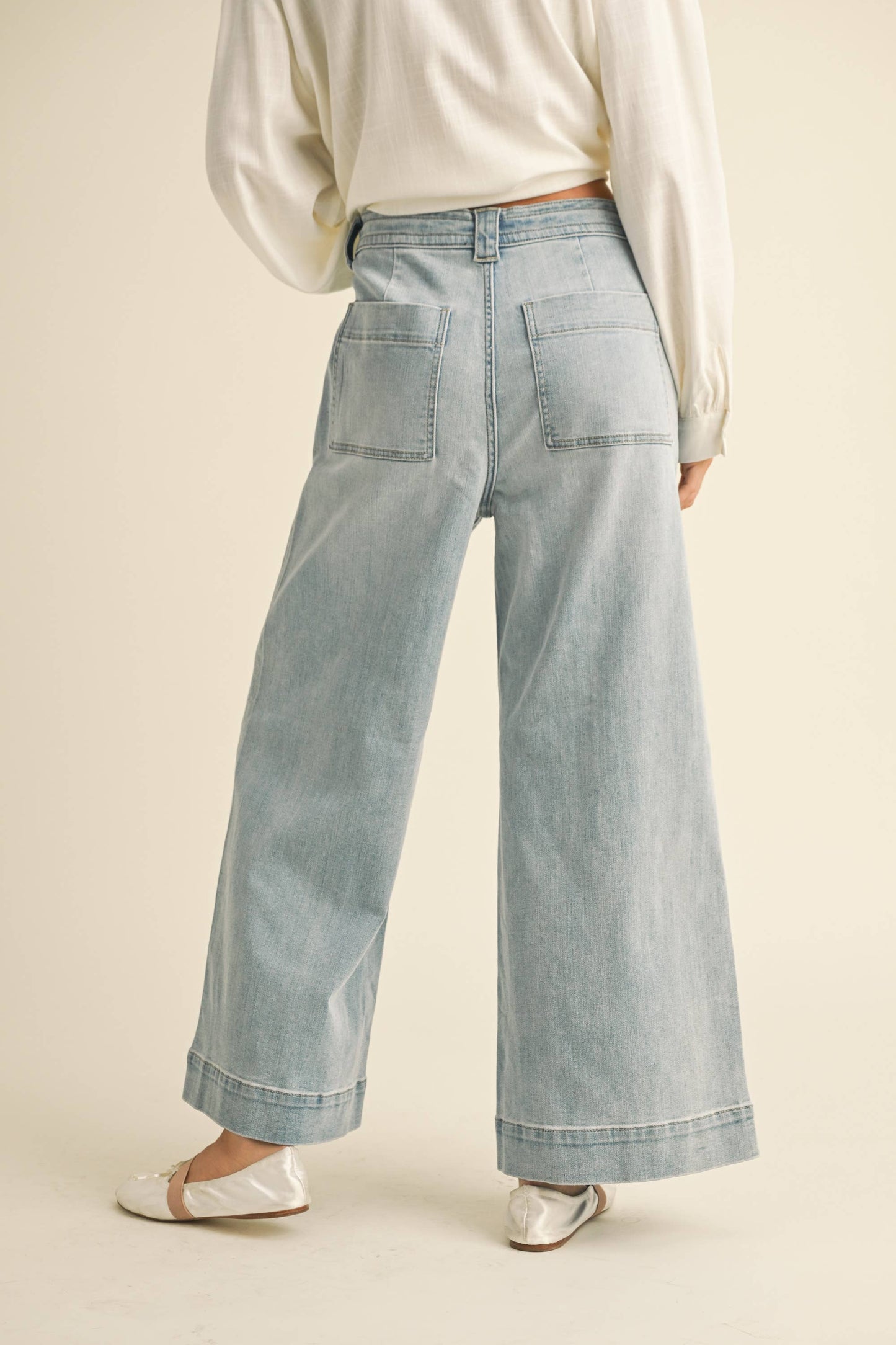 Tie Front Denim Wide Leg