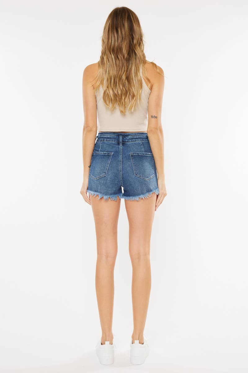 Pintuck Denim Shorts