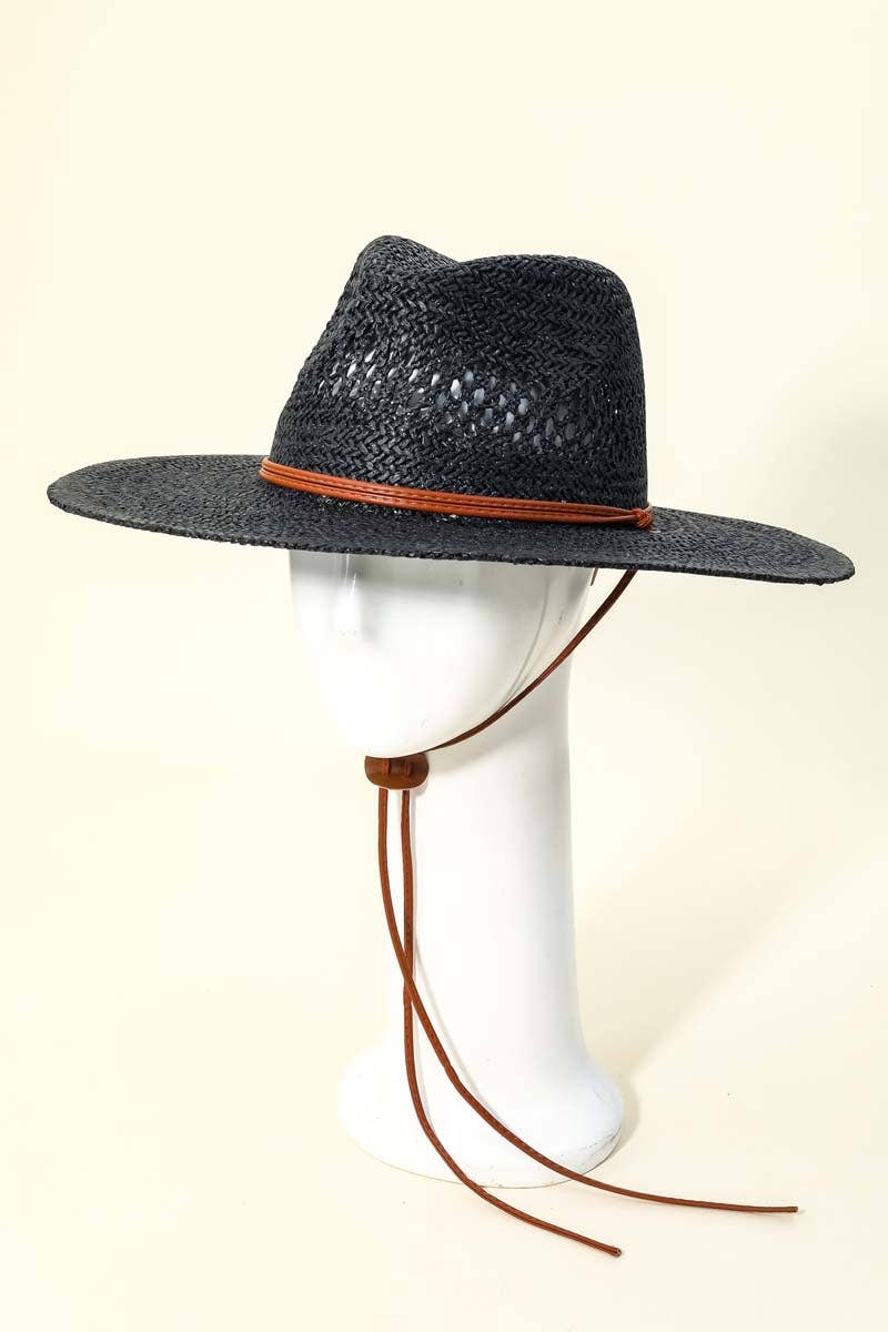 Black Braided Sun Hat