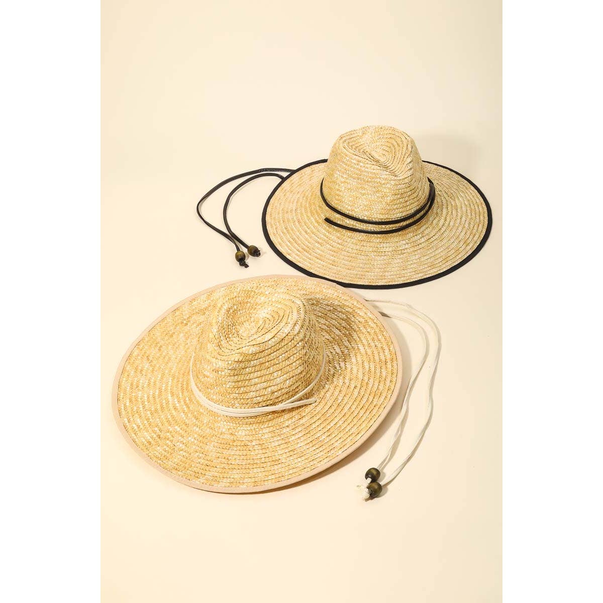 Straw Sun Hat w/Black Strap