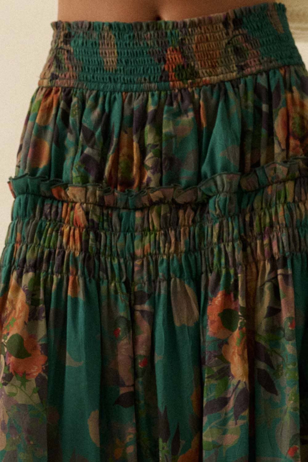 Petal Cascade Maxi Skirt