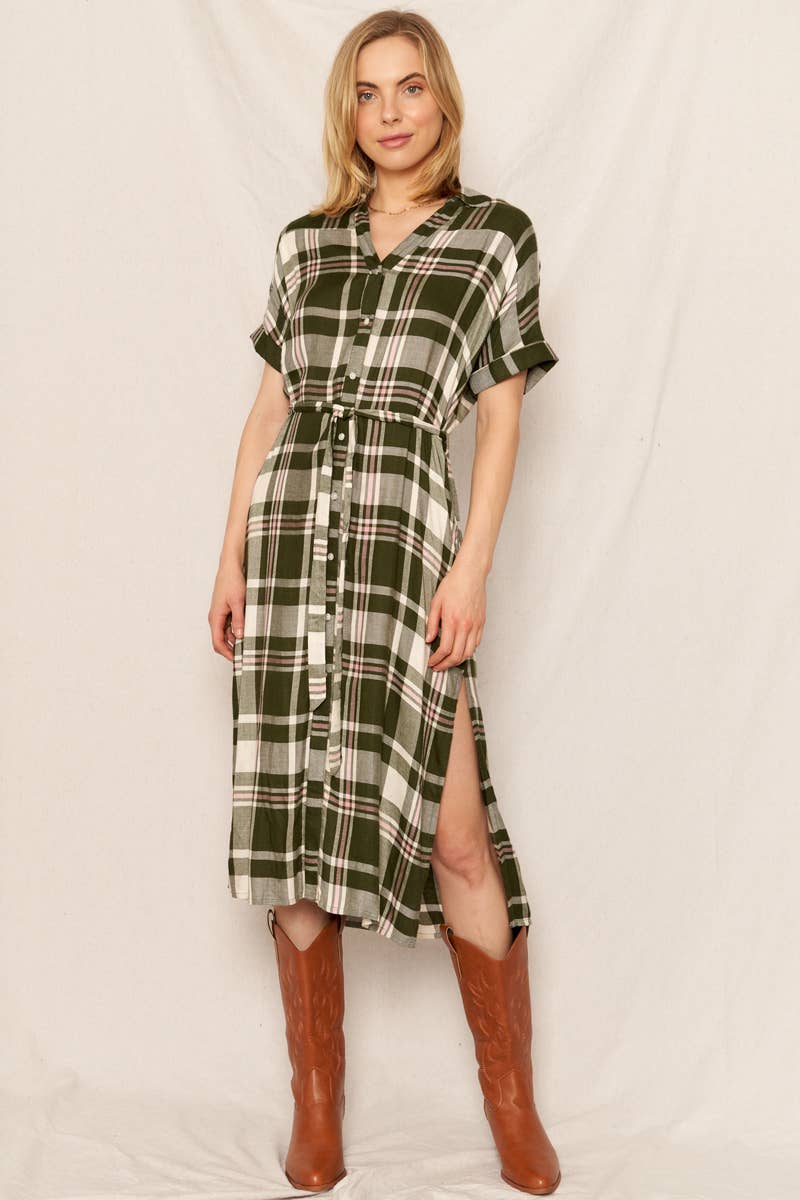 Cece Plaid Dress