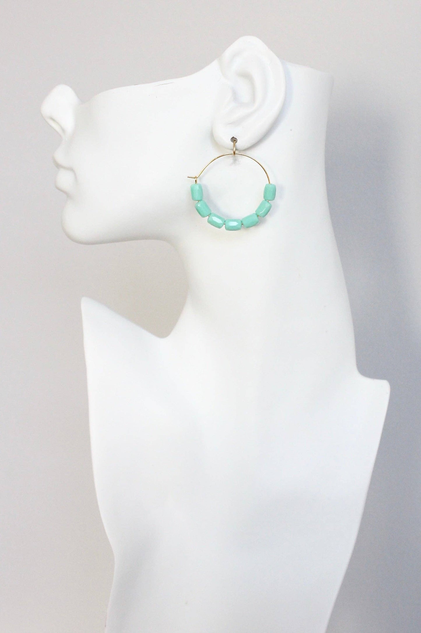 Turquoise Glass Hoops