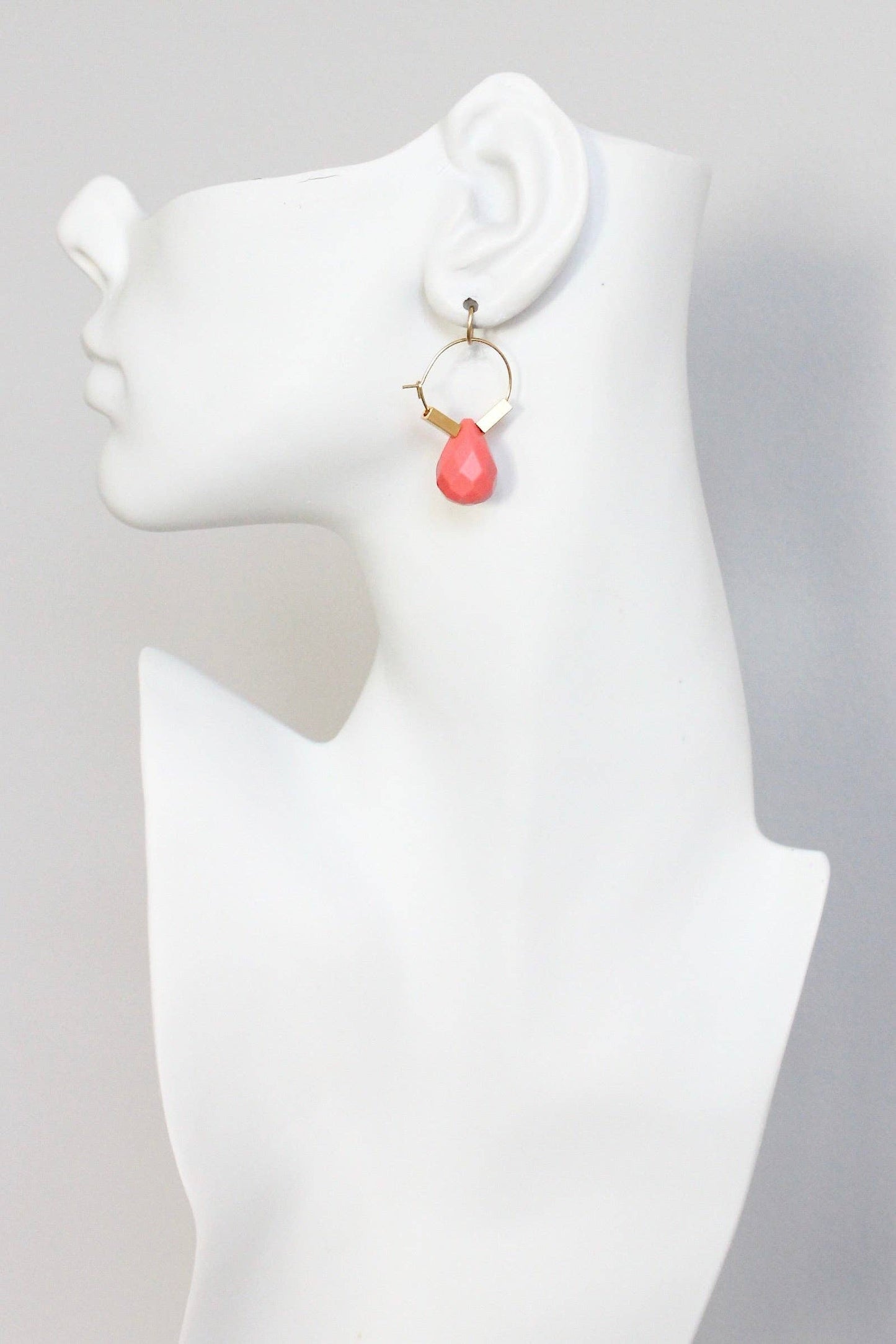 Coral Brass Hoops