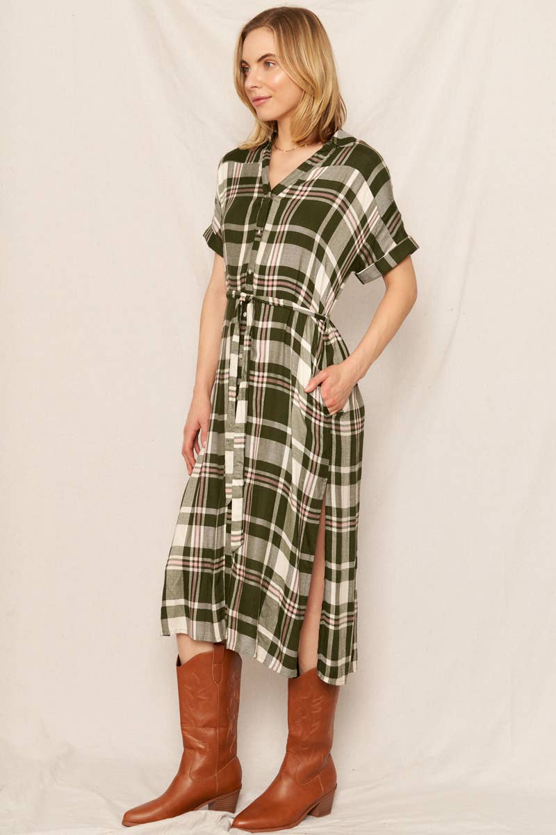 Cece Plaid Dress
