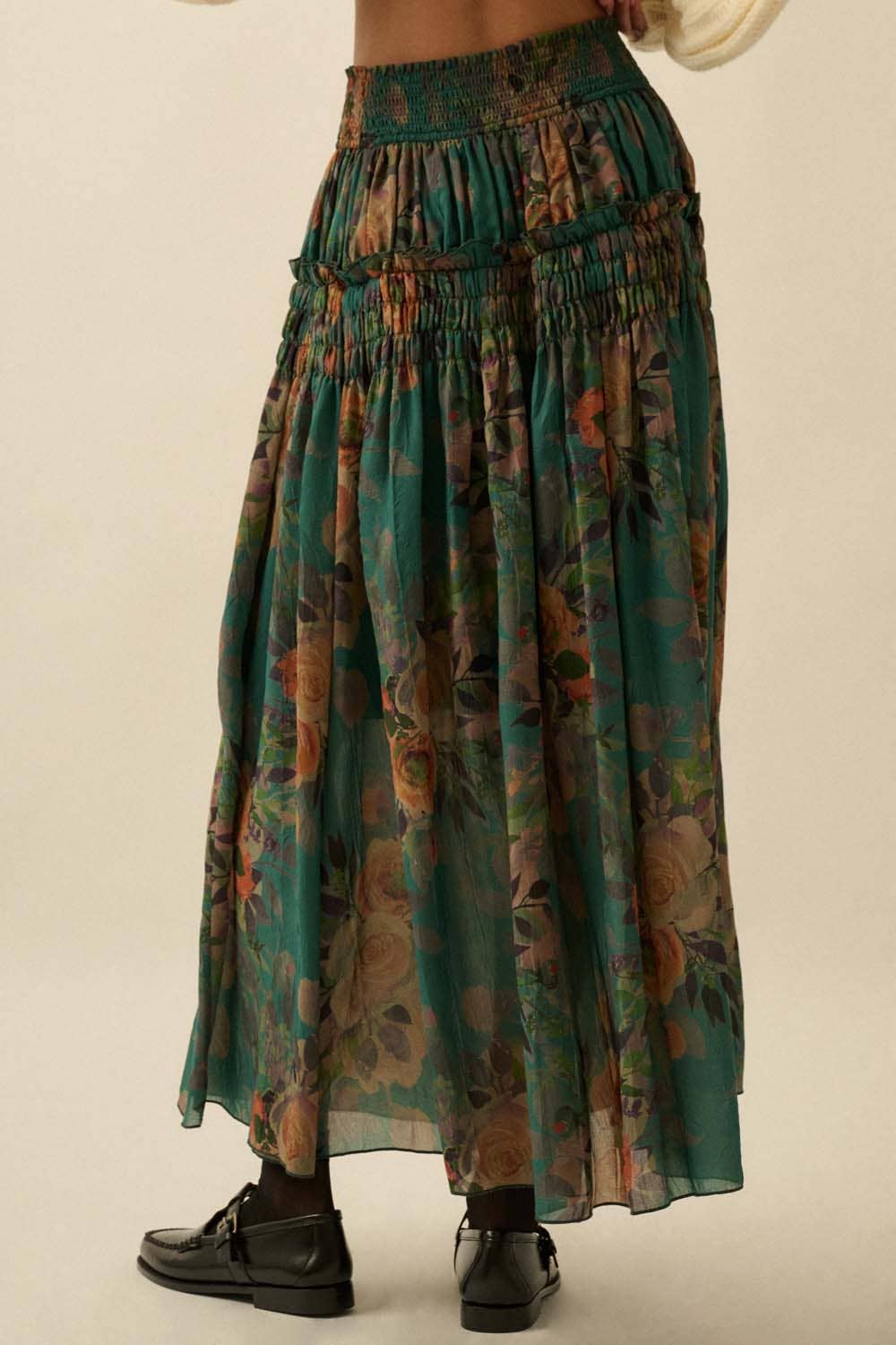 Petal Cascade Maxi Skirt