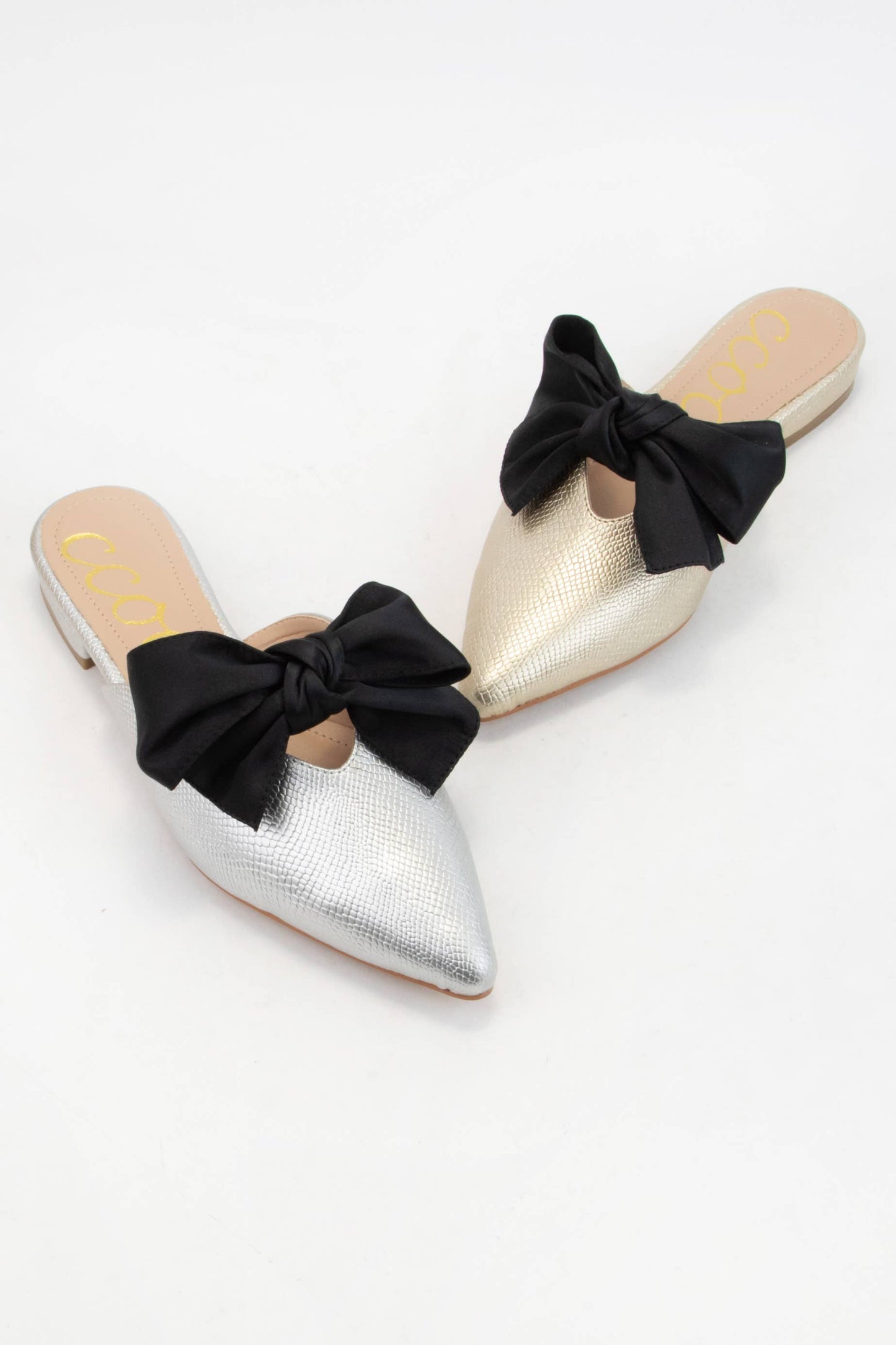 Molly Satin Bow Slip-On Mules