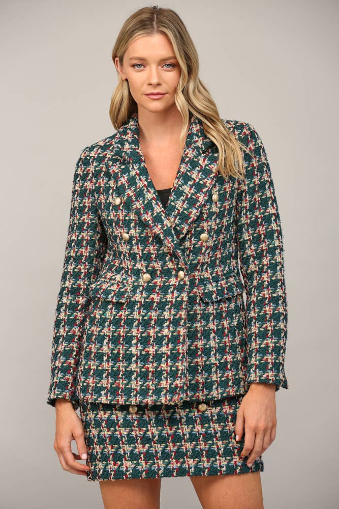 Teal Tweed Blazer