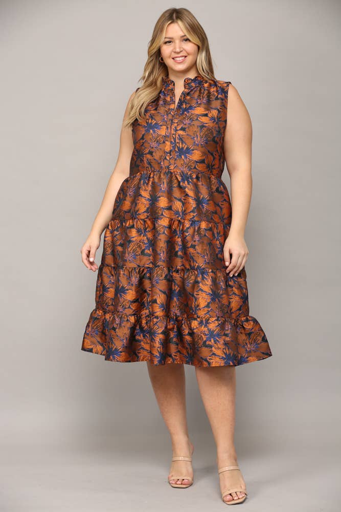 Royal Ruffle Tier Dress Curvy Sizes