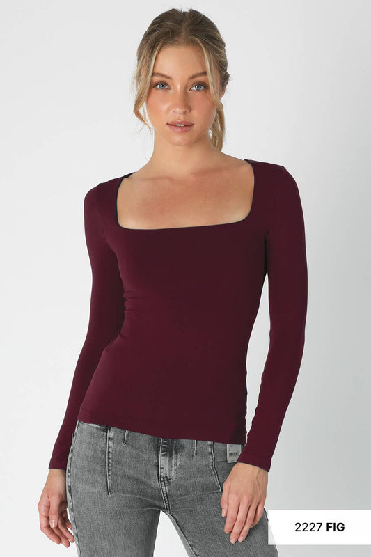 Square Neck Longsleeve Top