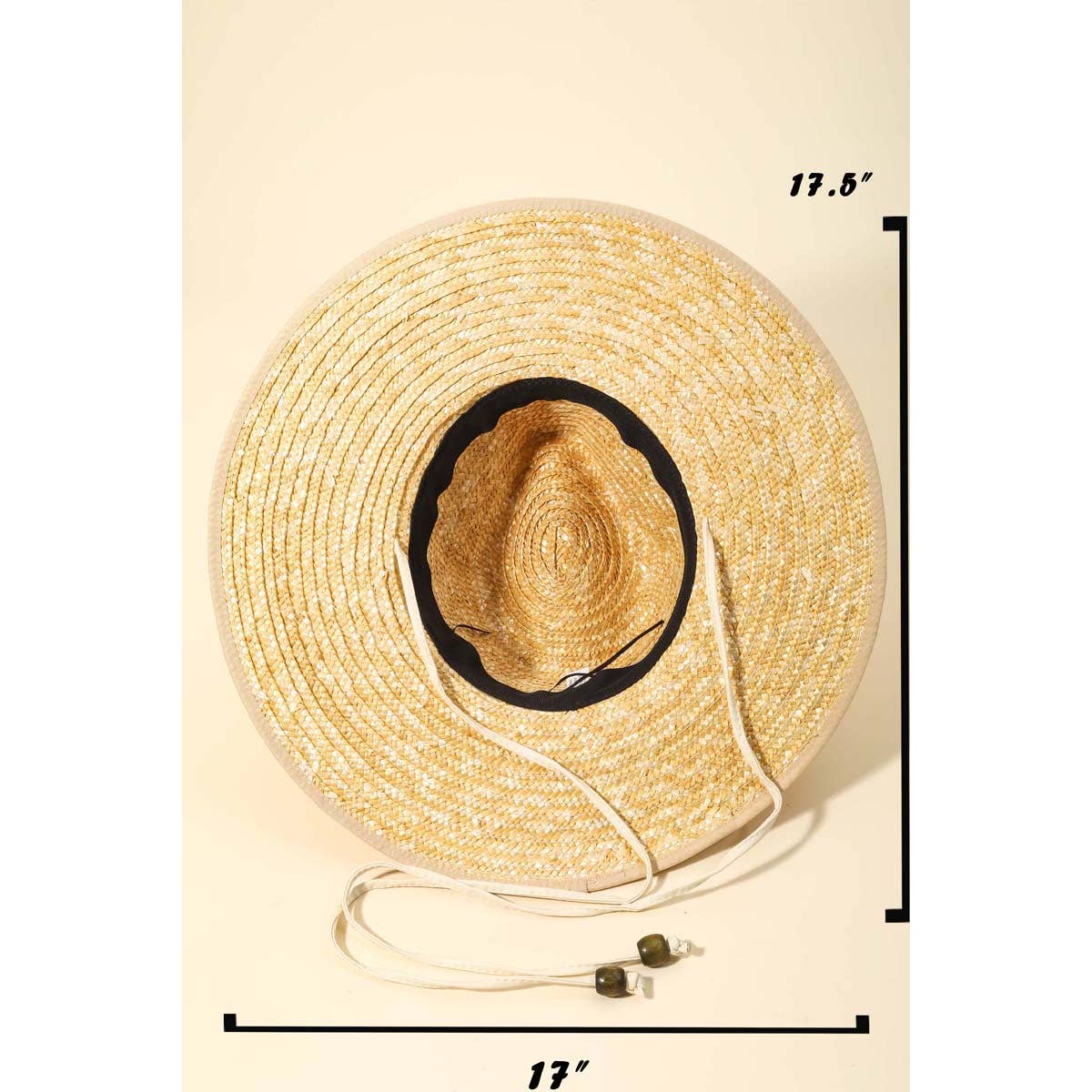 Straw Sun Hat w/Black Strap