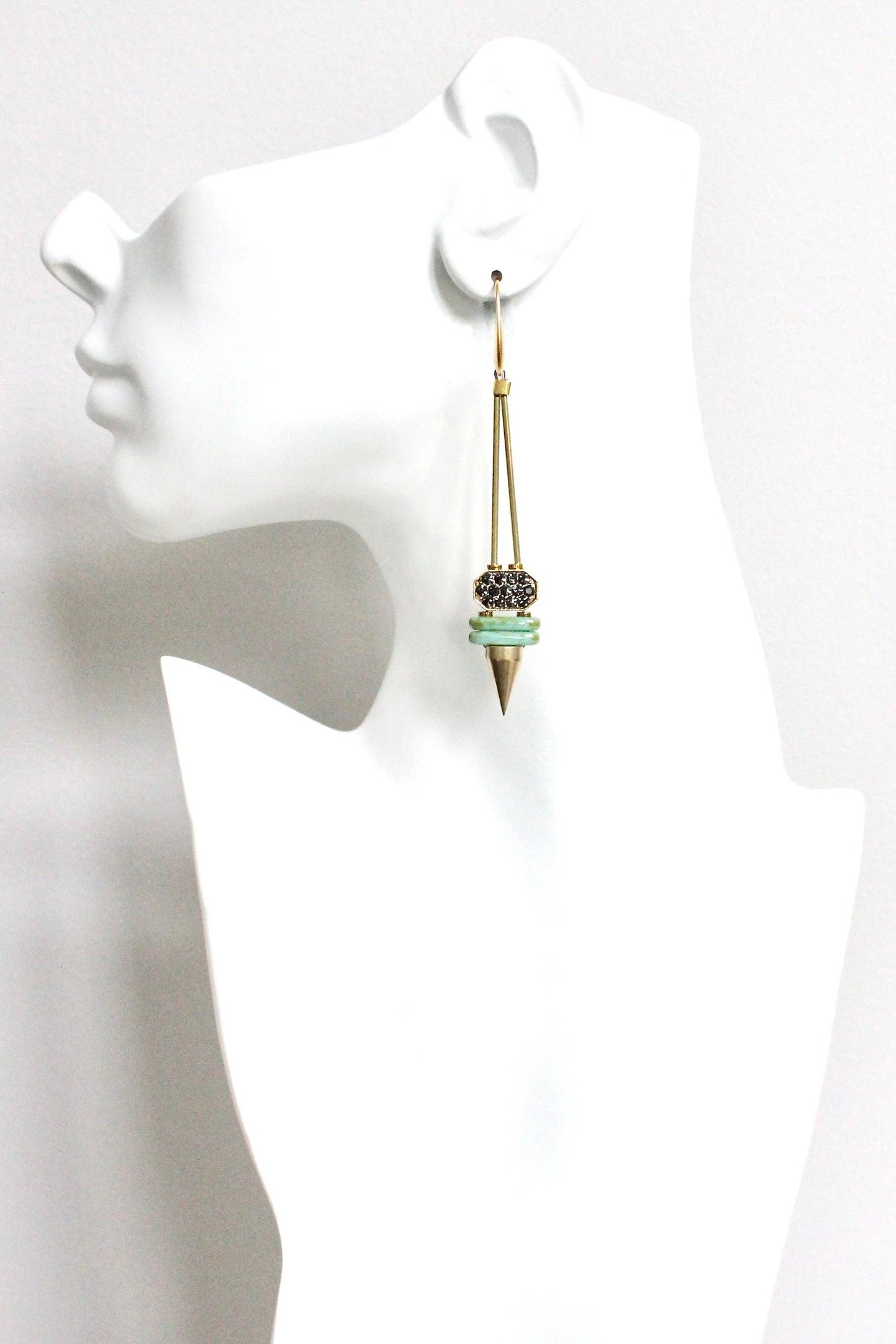 Turquoise and glass earrings