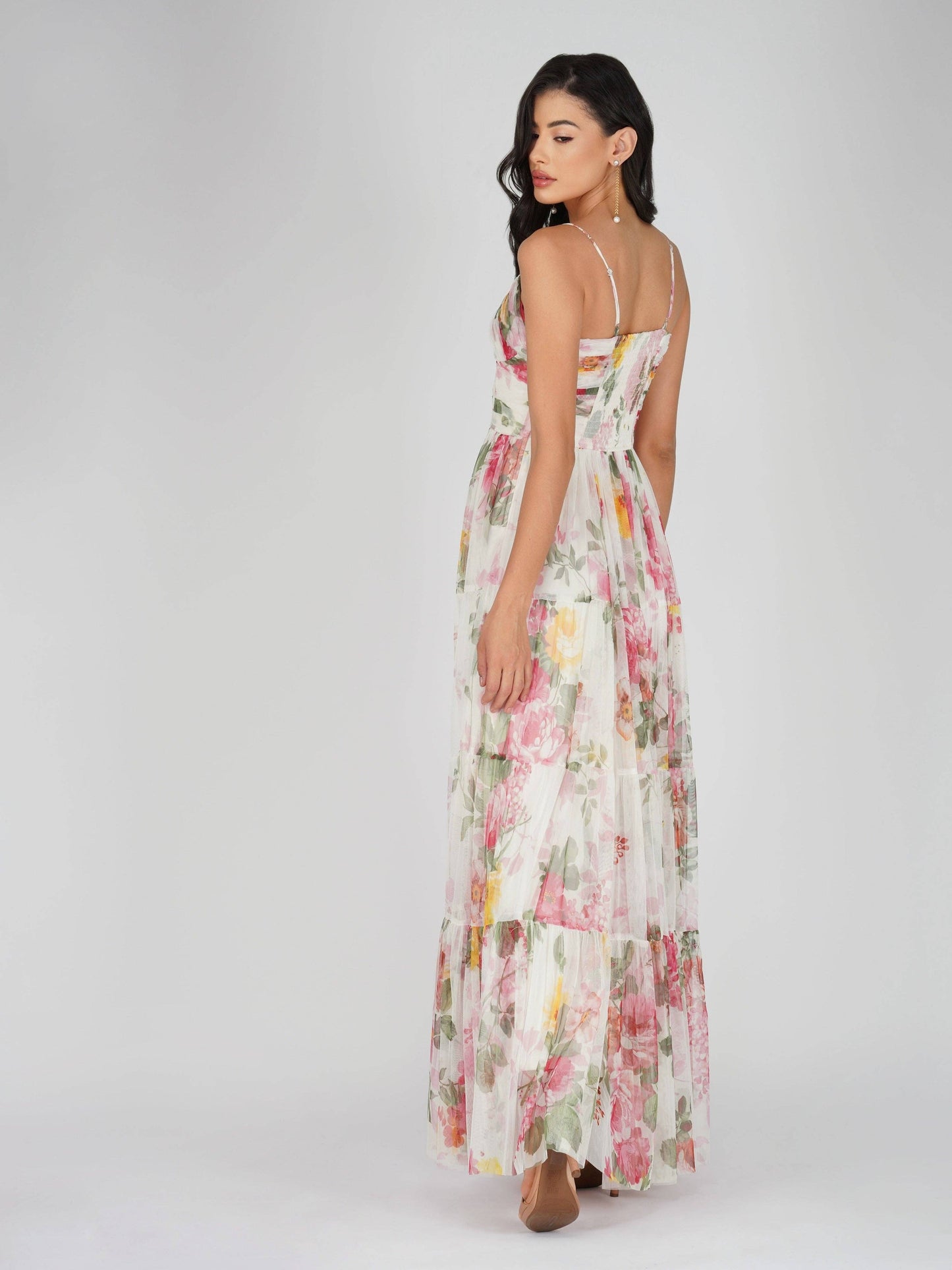 Thea Tulle Floral Maxi Dress