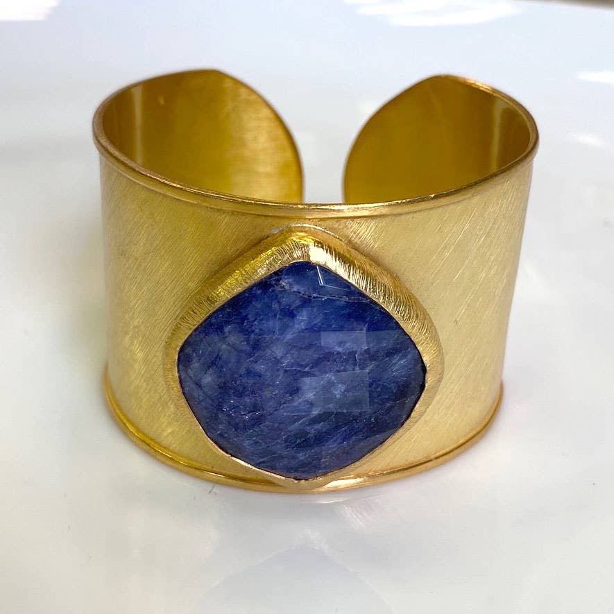 Hand Crafted Cuff ring with Gemstones