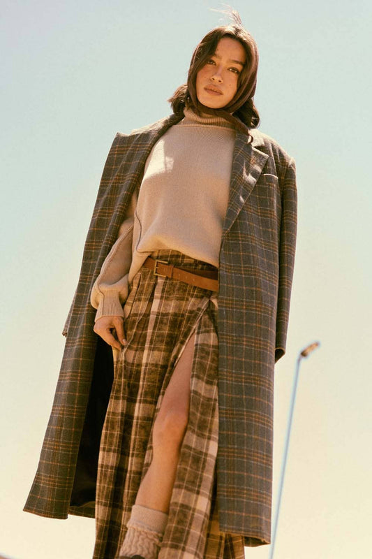Paige Plaid Overcoat