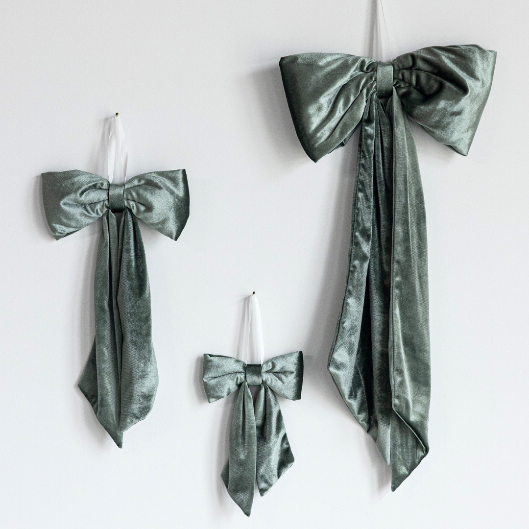 Sage Velvet Holiday Bows
