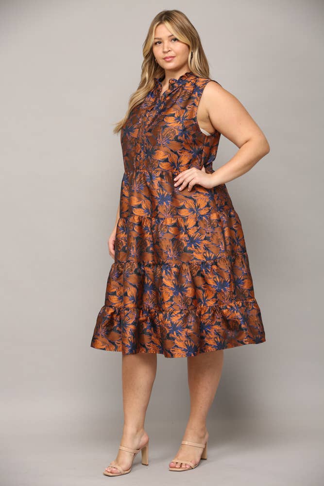 Royal Ruffle Tier Dress Curvy Sizes