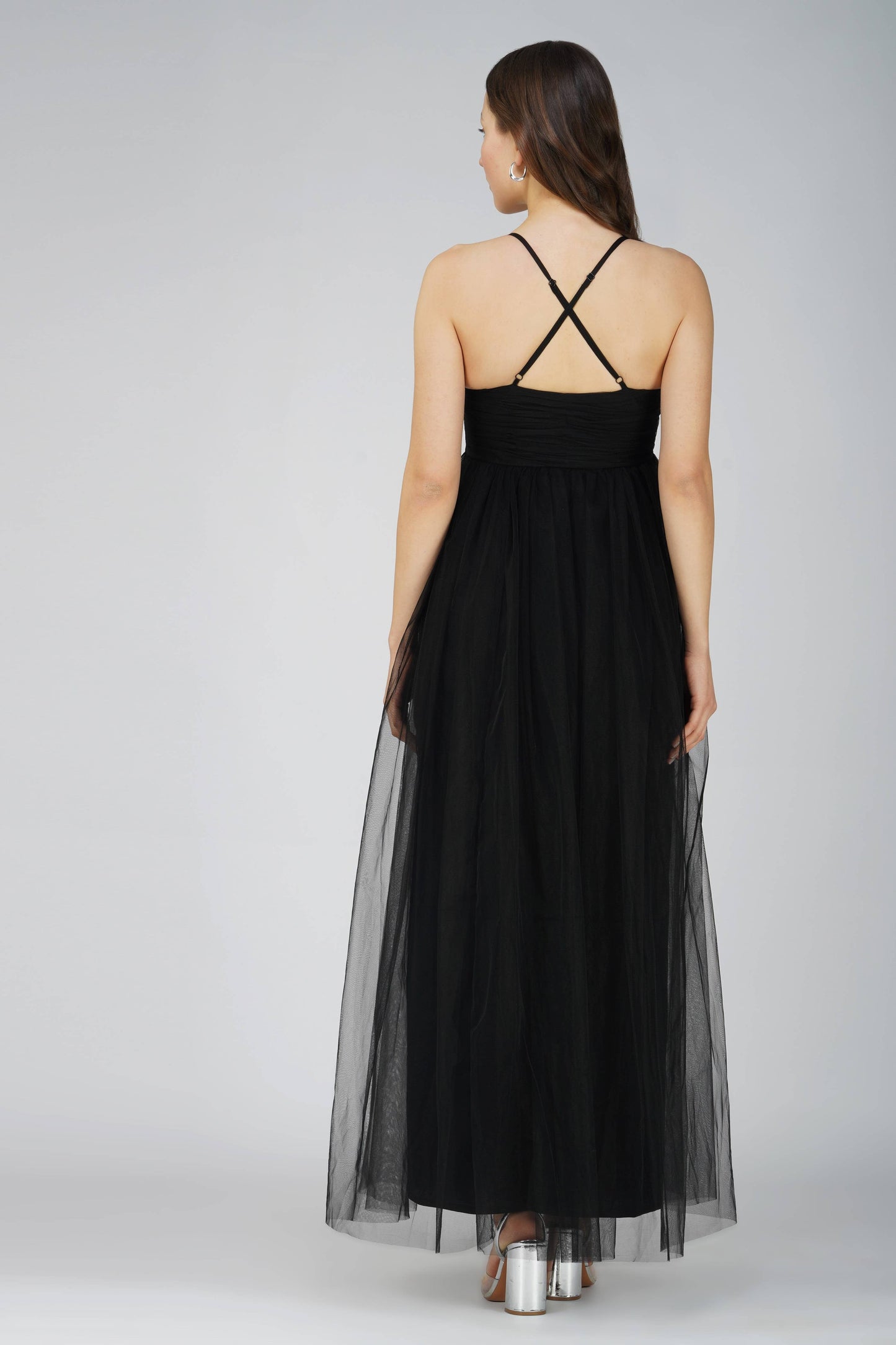 Opal Tulle Maxi Dress Black