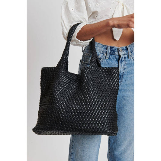 Solana Woven Vegan Leather Tote