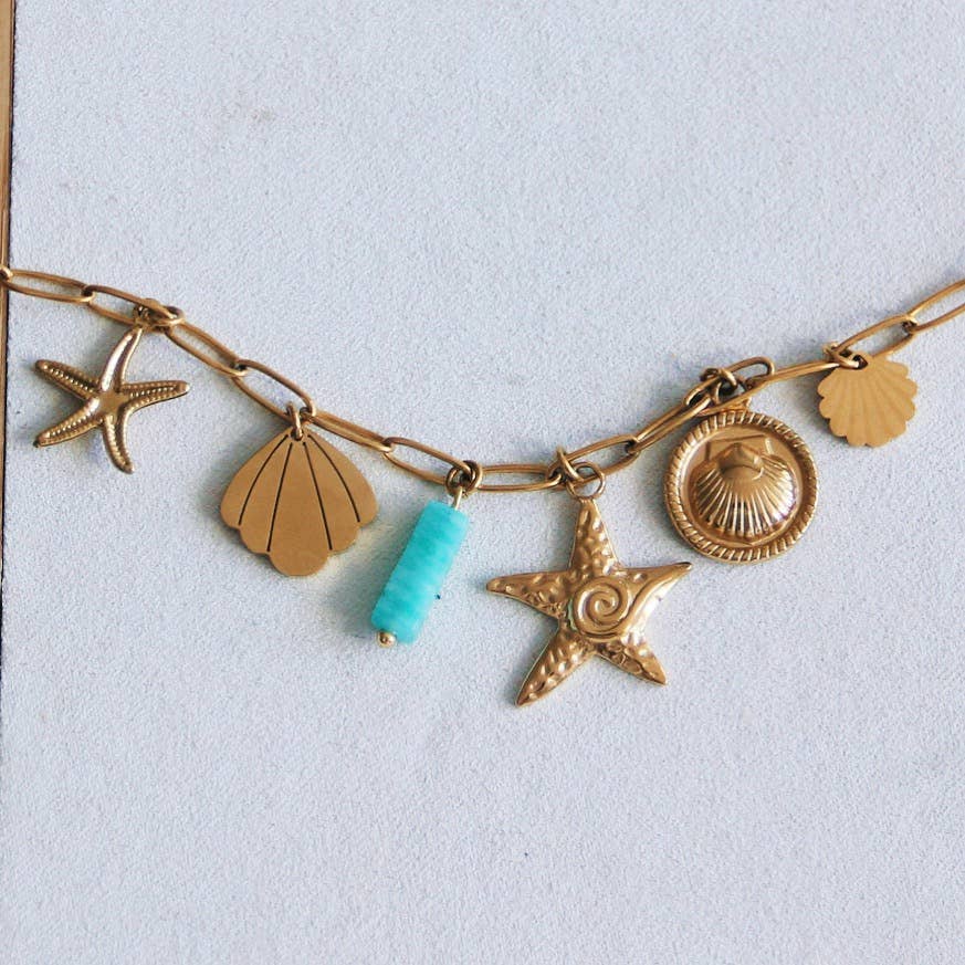 Charm necklace 'Sea Treasures' – gold