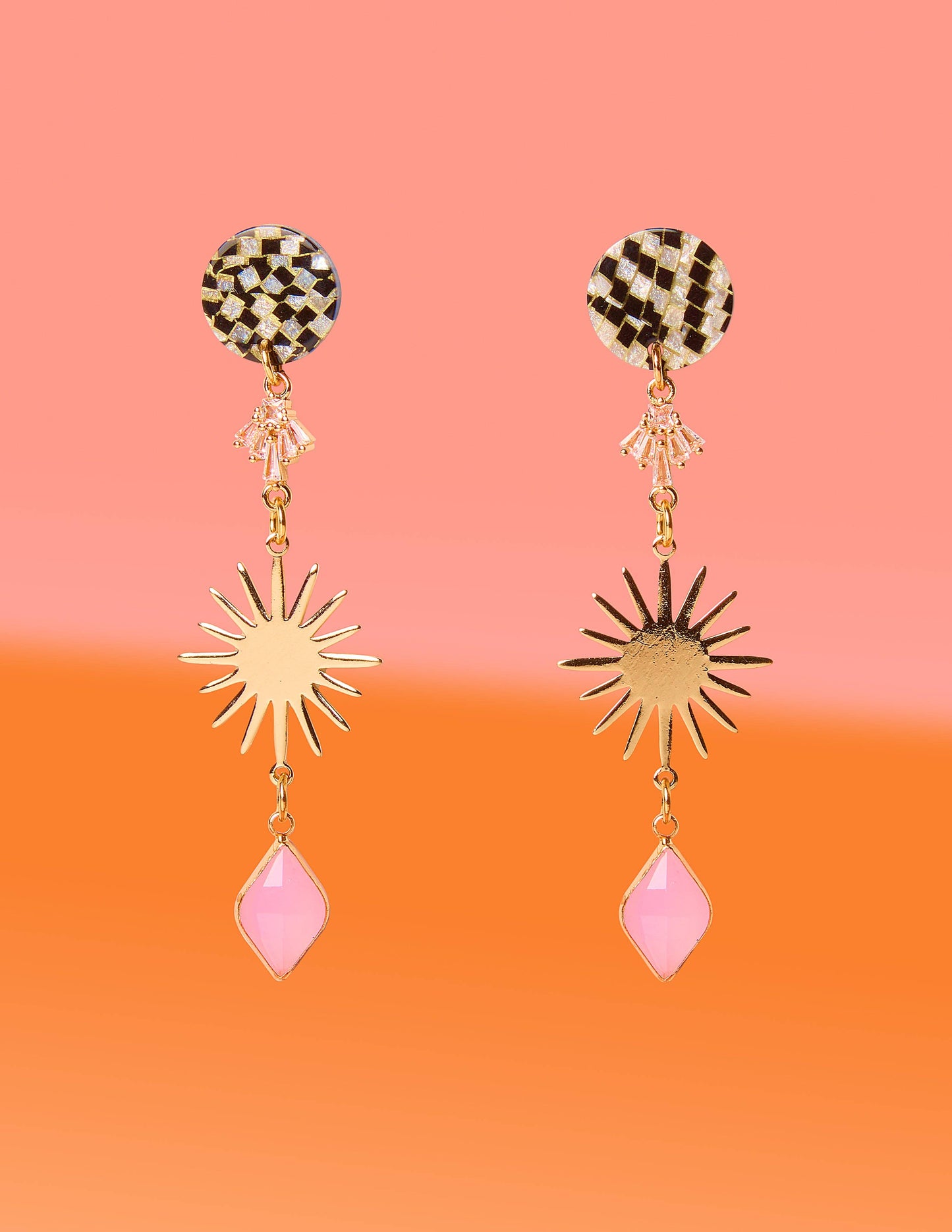 Glam on edge dangle earrings