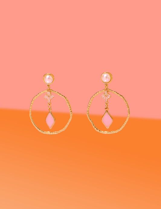 Neutral Glam Goddess Hoop Earrings