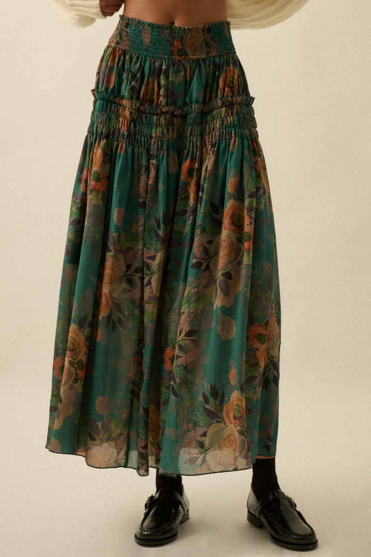 Petal Cascade Maxi Skirt