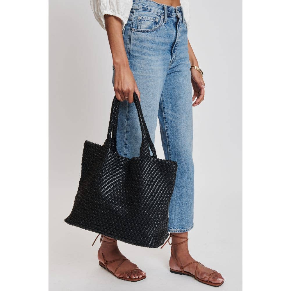 Solana Woven Vegan Leather Tote