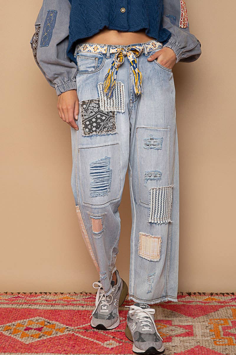 Maisie Patchwork Denim Pants