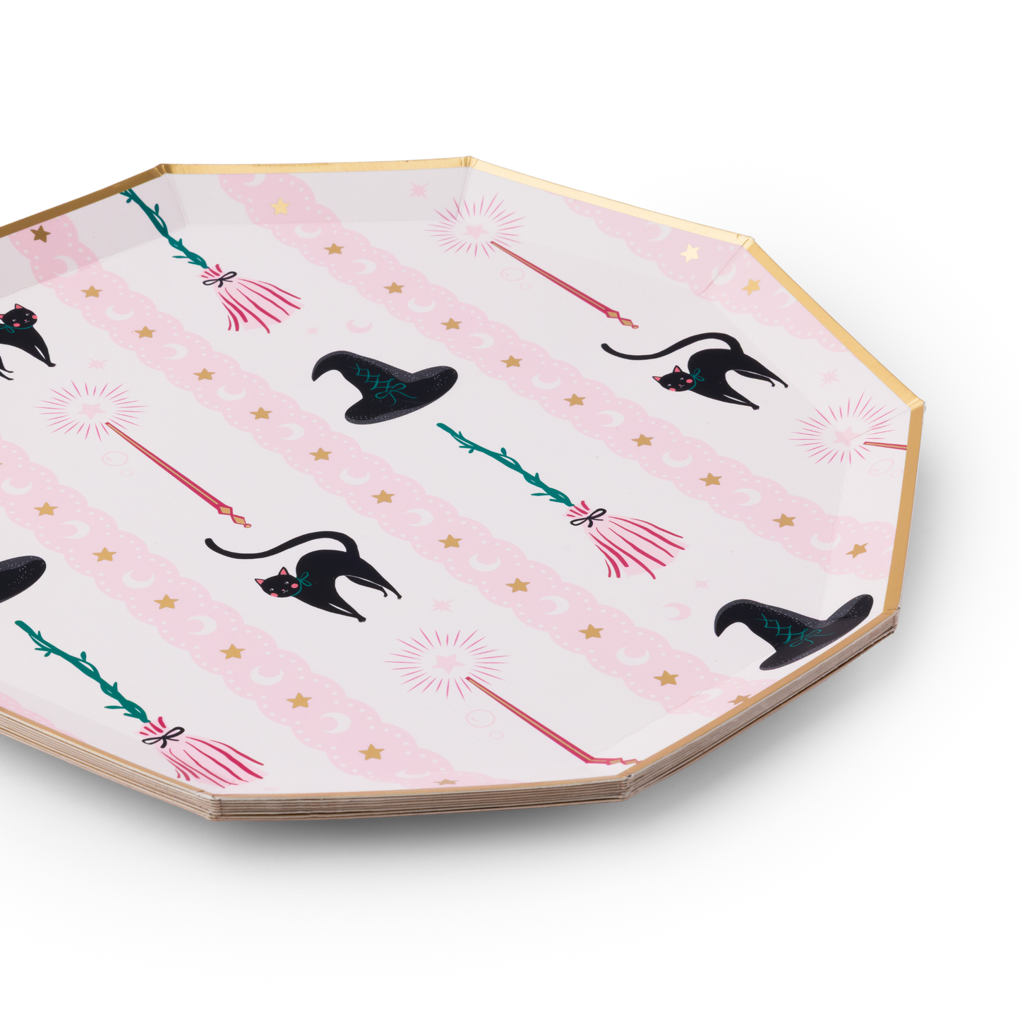 WITCH HAT & BROOM LARGE PLATES