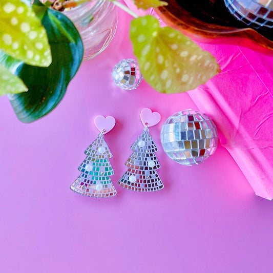 Disco Christmas Tree Earrings