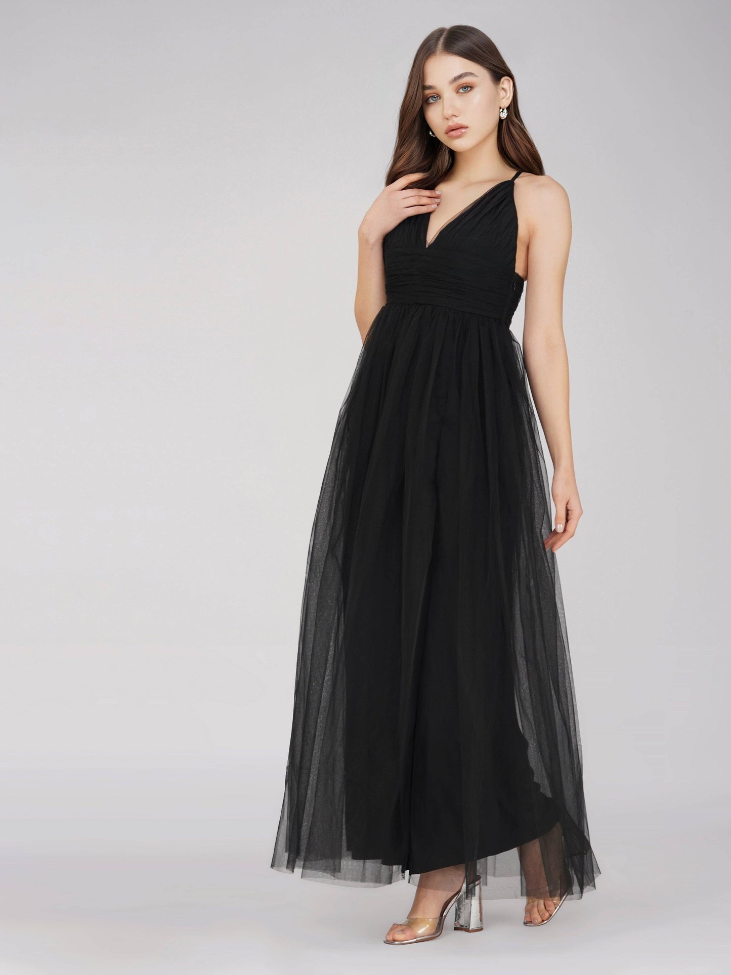 Opal Tulle Maxi Dress Black