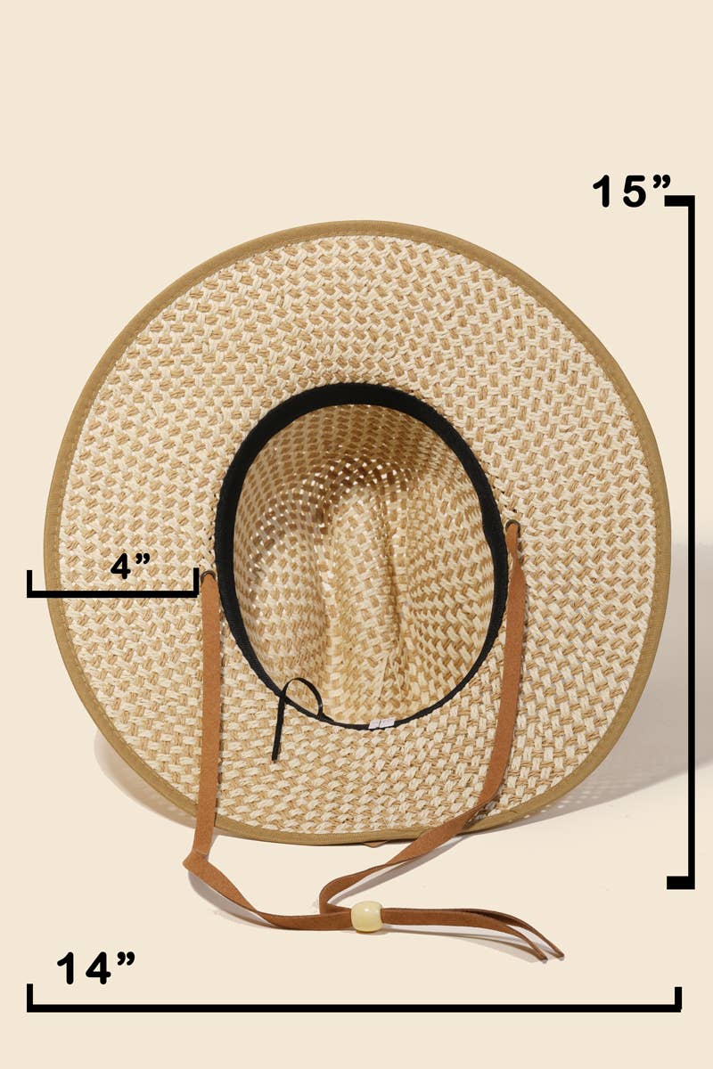 Black Pattern Sraw Hat