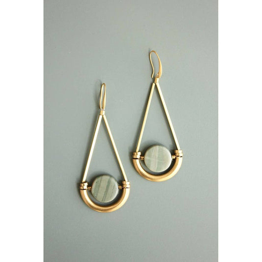 Brass & Jasper earrings