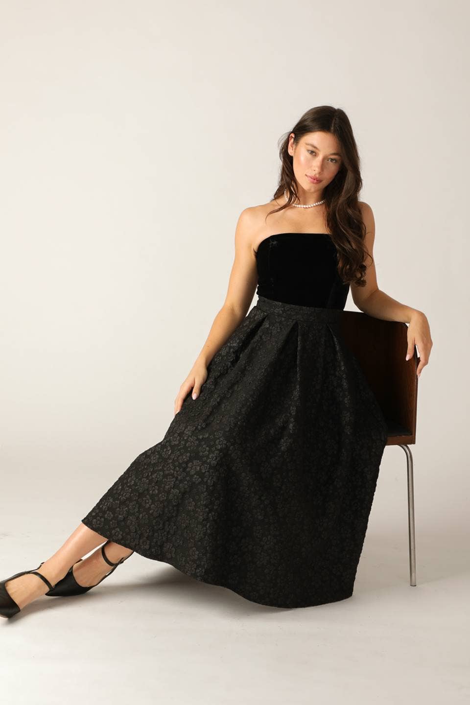 Velvet & Lace Midi Dress