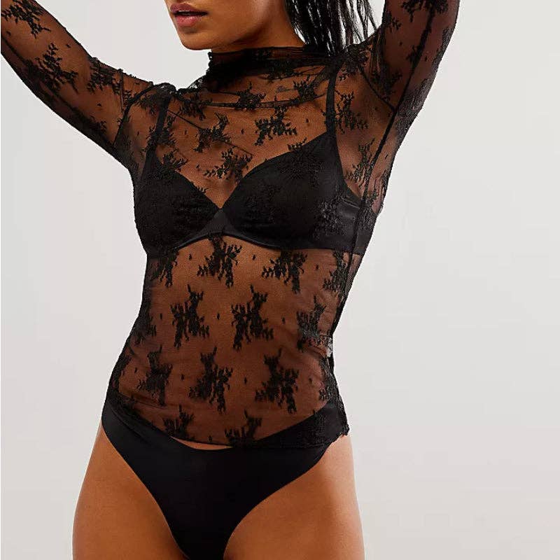 Floral Lace Mesh Top