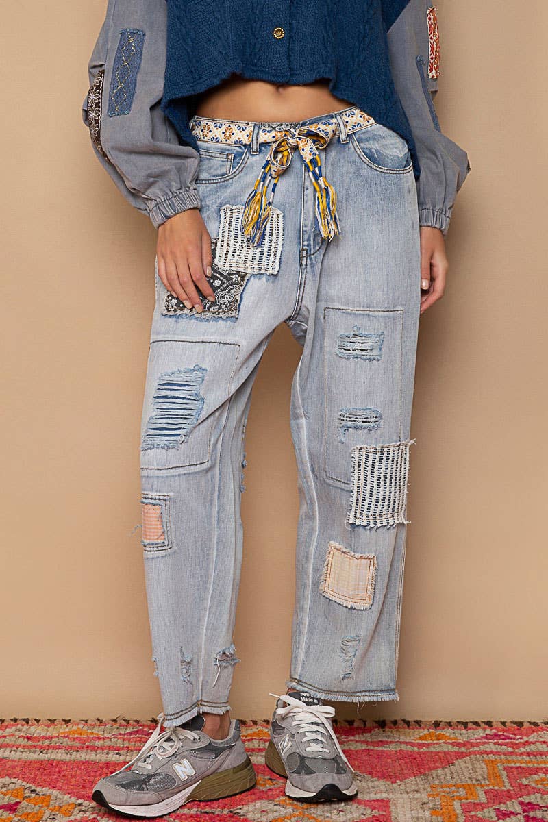 Maisie Patchwork Denim Pants