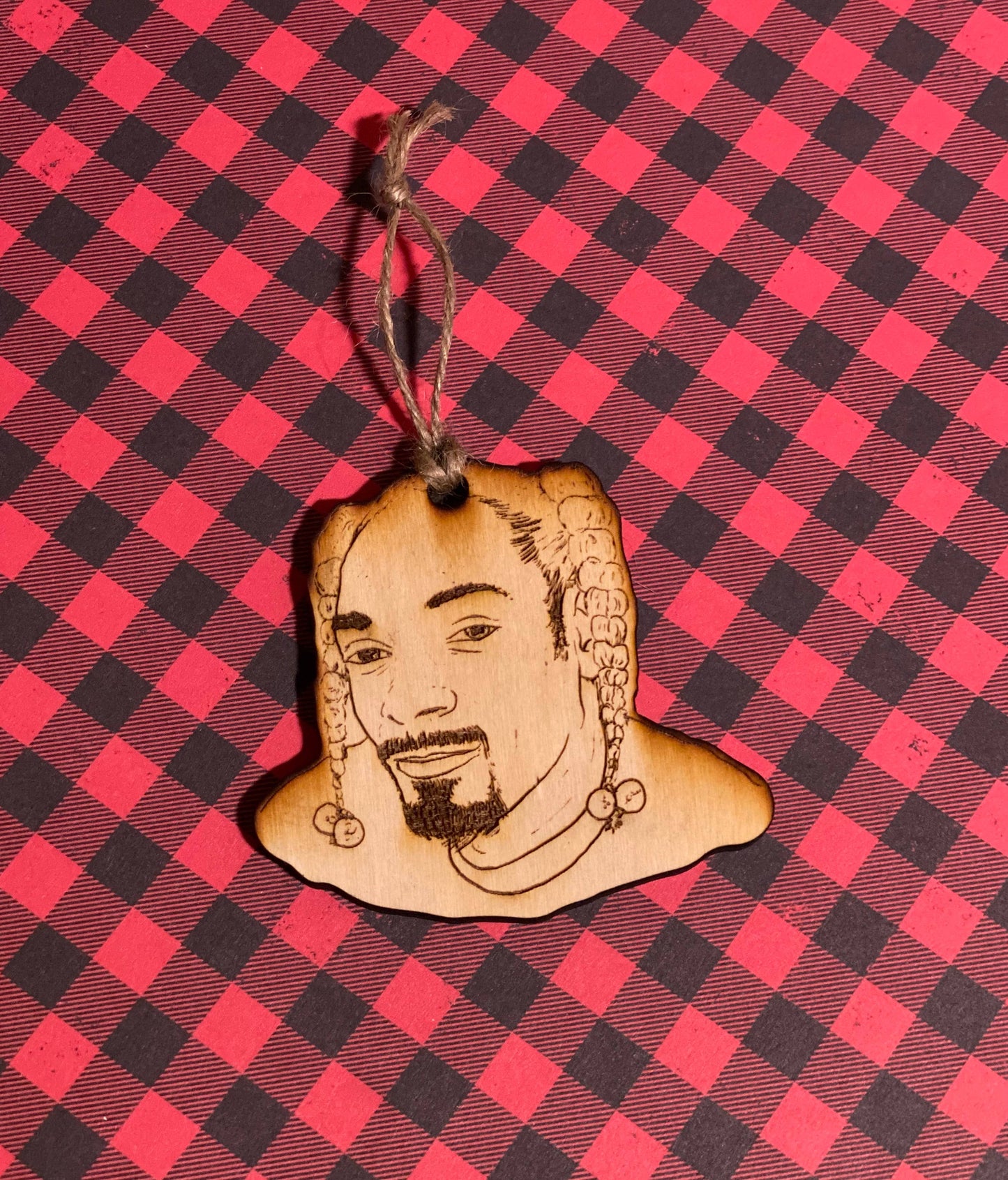 Snoop Dogg wooden Christmas ornament