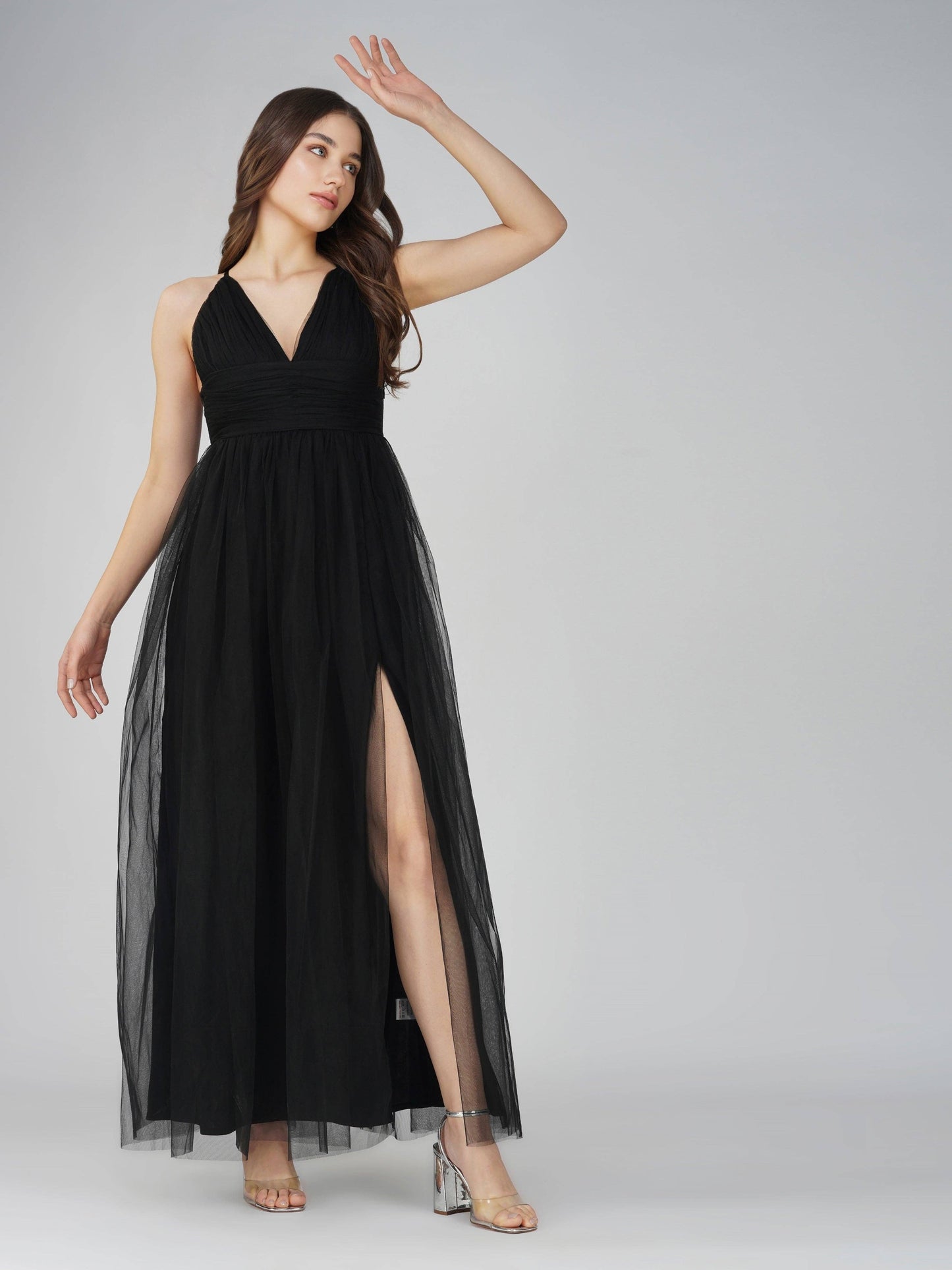 Opal Tulle Maxi Dress Black