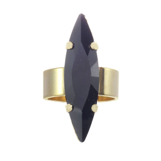 Black Solitaire Ring 7