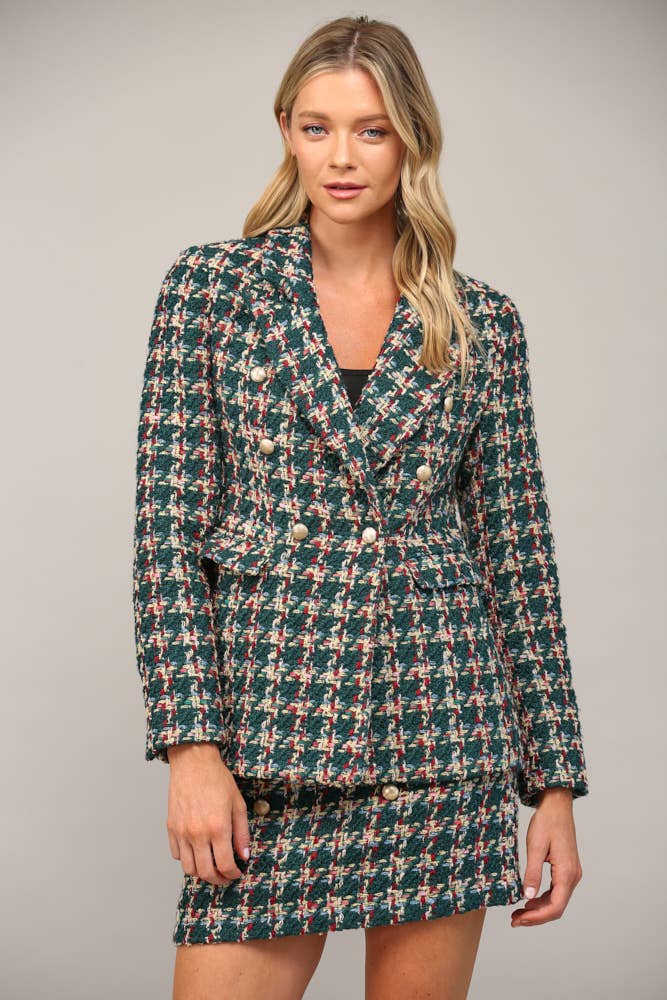 Teal Tweed Blazer