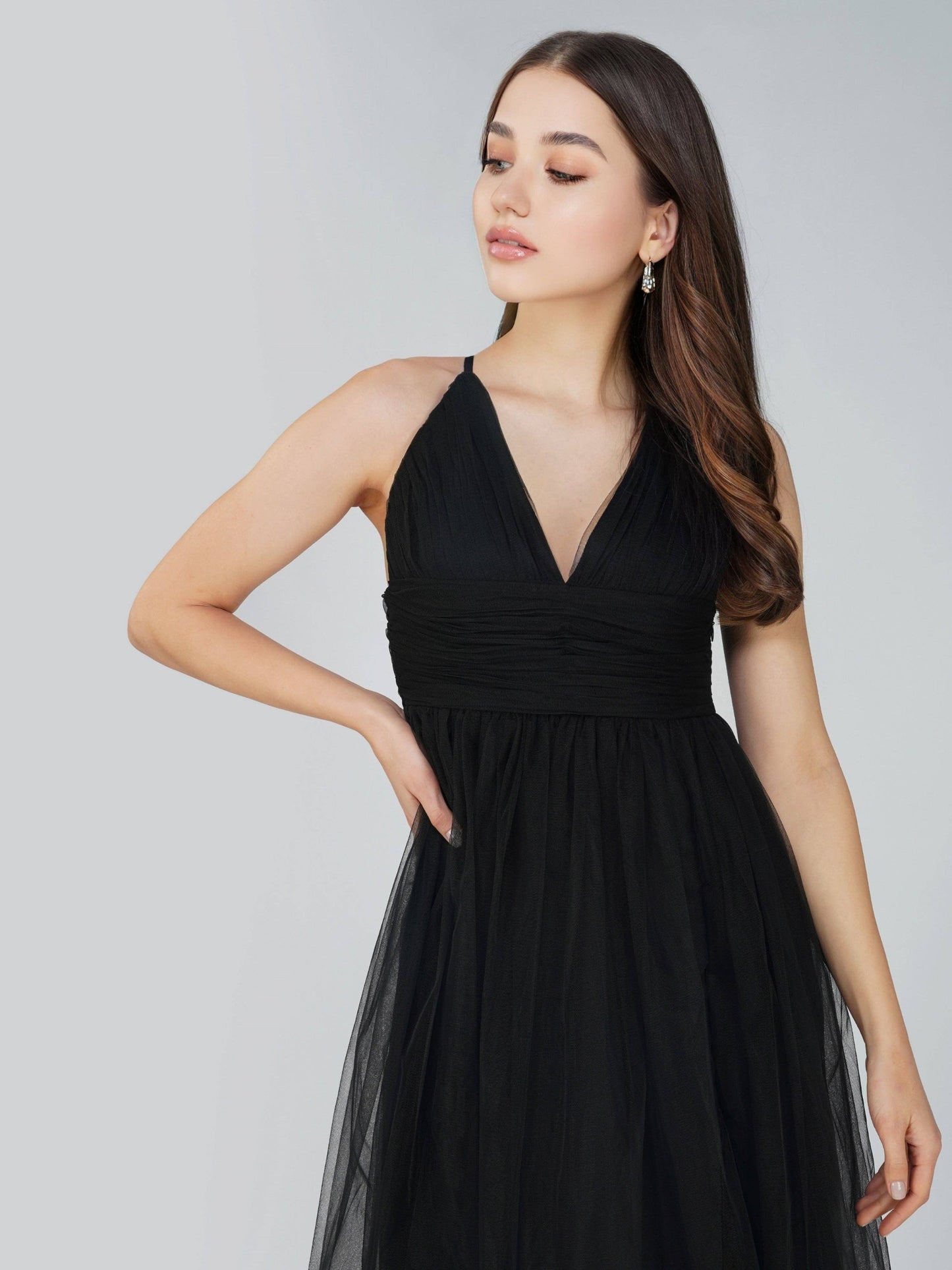 Opal Tulle Maxi Dress Black