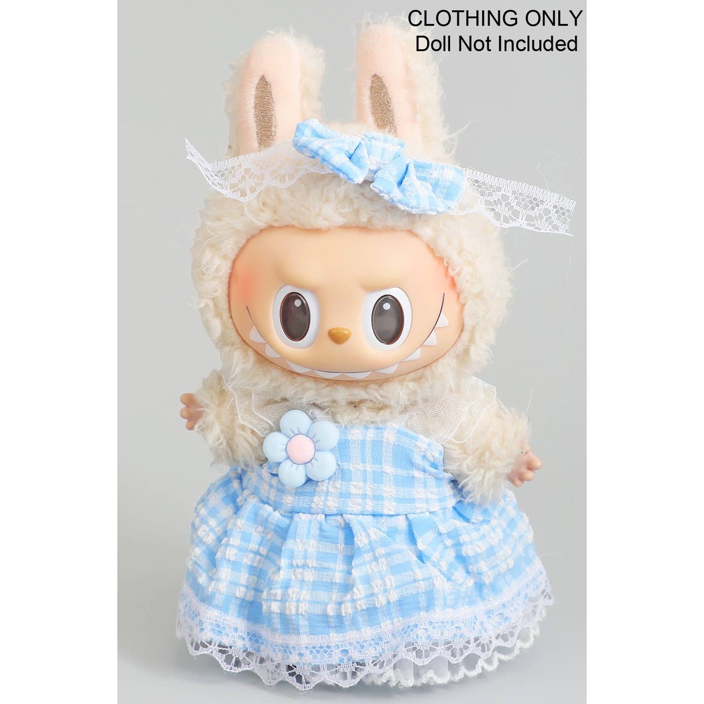 CUTE DRESS AND BOW PIN LABUBU OUTFIT