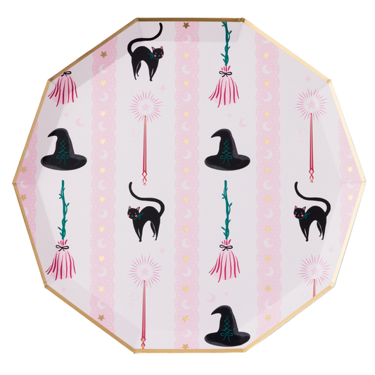 WITCH HAT & BROOM LARGE PLATES