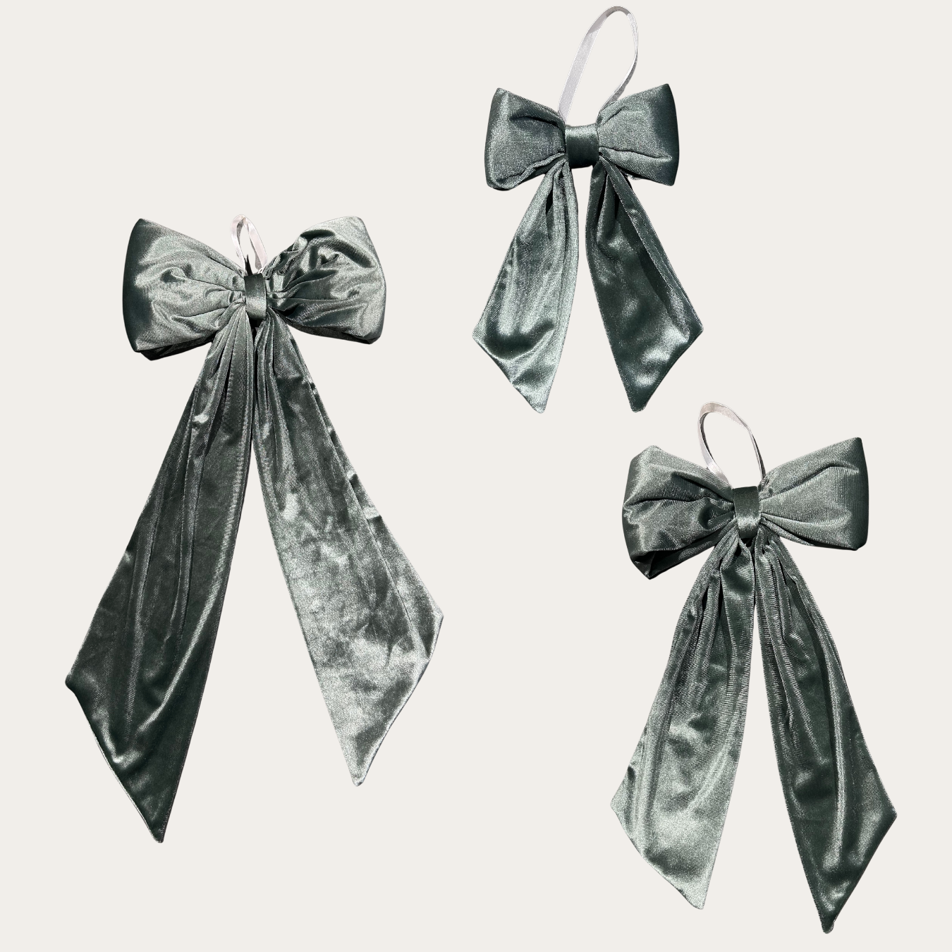 Sage Velvet Holiday Bows