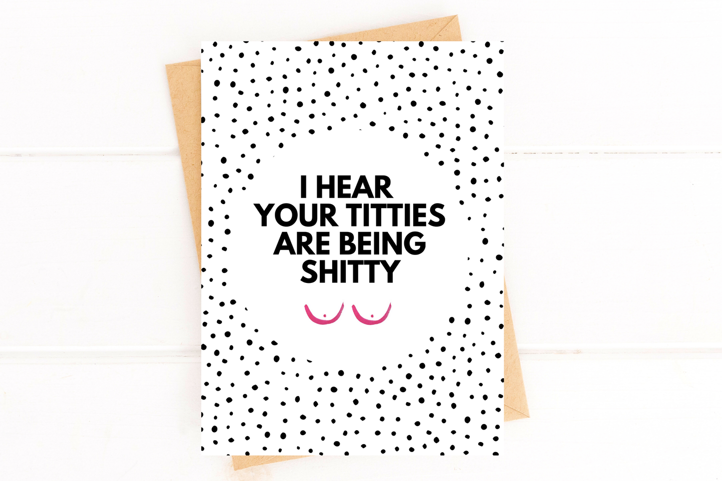 Titties Are Being Shitty Funny Breast Cancer Support Card