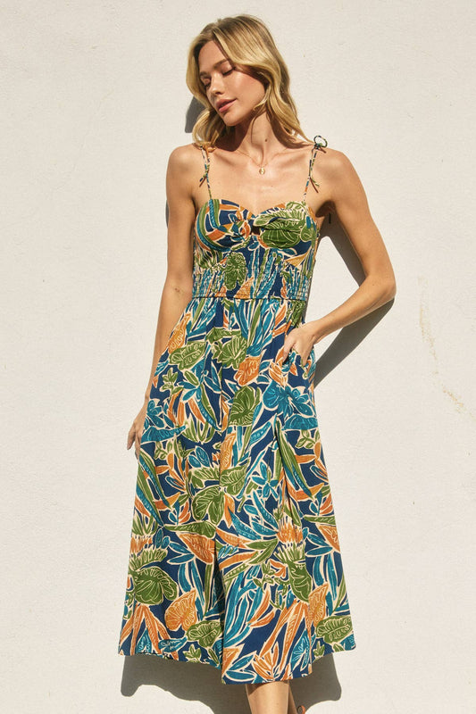 Havana Twist Knot Midi Dress